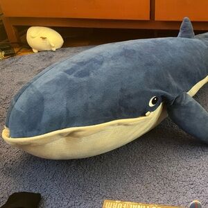Blue and White Plush Whale Toy